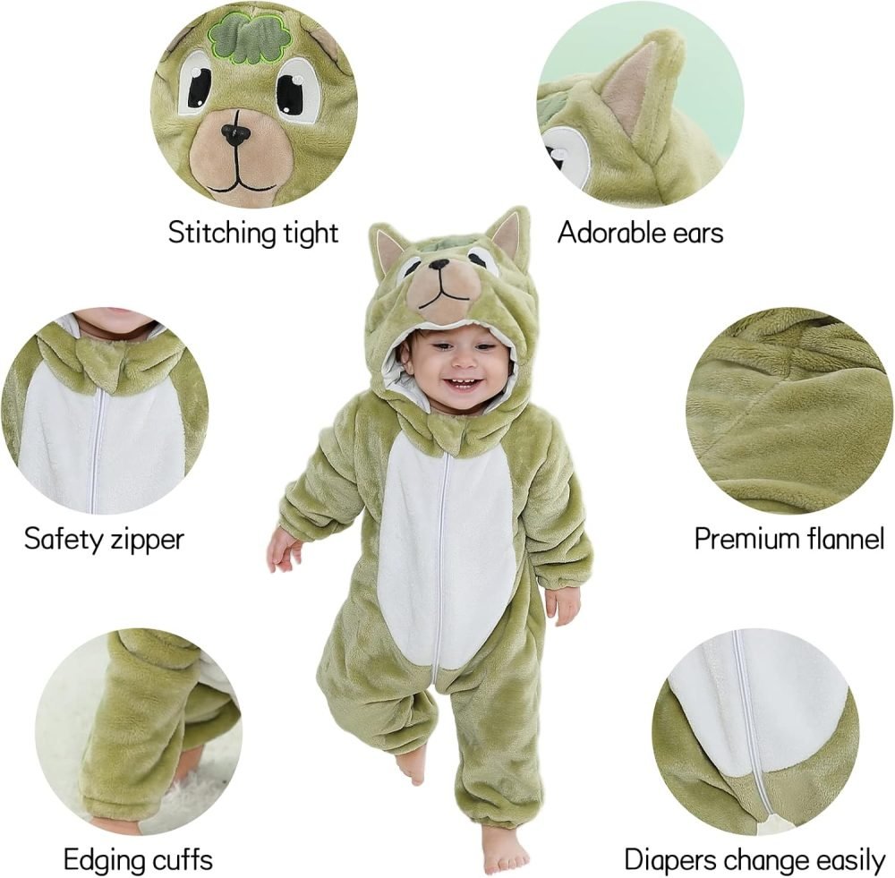 TMEOG Baby Rompers Newborn Girls Boys Animals Zipper Hooded Jumpsuit Autumn Winter Flannel Hooded Cartoon Sleepsuits Clothing Unisex - Image 42