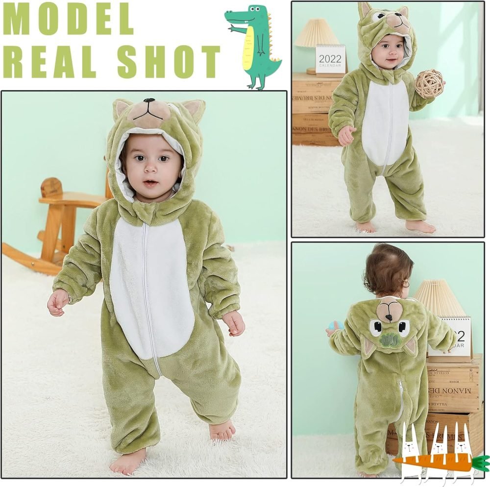 TMEOG Baby Rompers Newborn Girls Boys Animals Zipper Hooded Jumpsuit Autumn Winter Flannel Hooded Cartoon Sleepsuits Clothing Unisex - Image 46