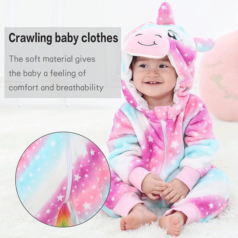 TMEOG Baby Rompers Newborn Girls Boys Animals Zipper Hooded Jumpsuit Autumn Winter Flannel Hooded Cartoon Sleepsuits Clothing Unisex - Image 53