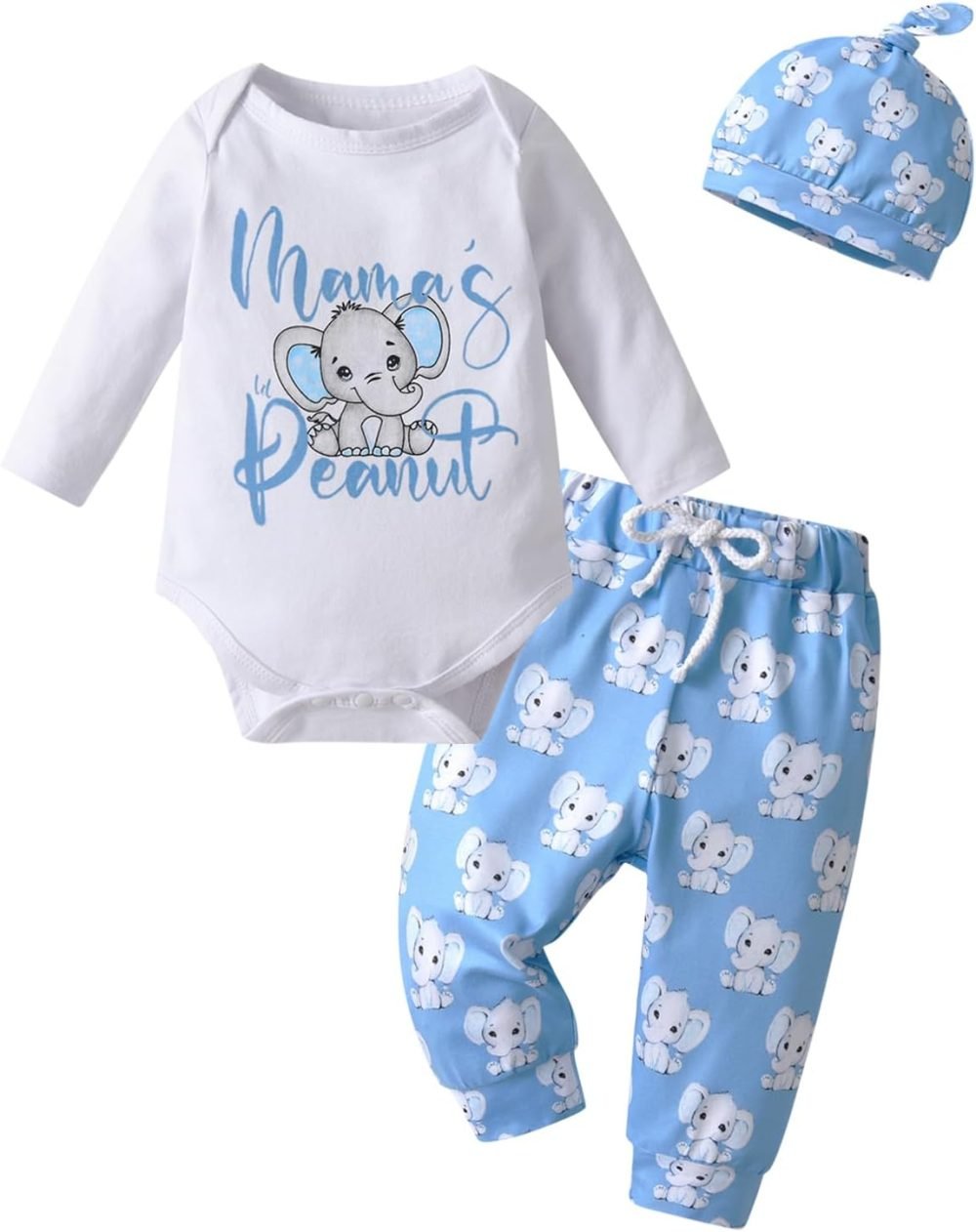 Awxoder Baby Boys Clothes Bear Print Long Sleeve Tops + Pants 3Pcs Outfit Set