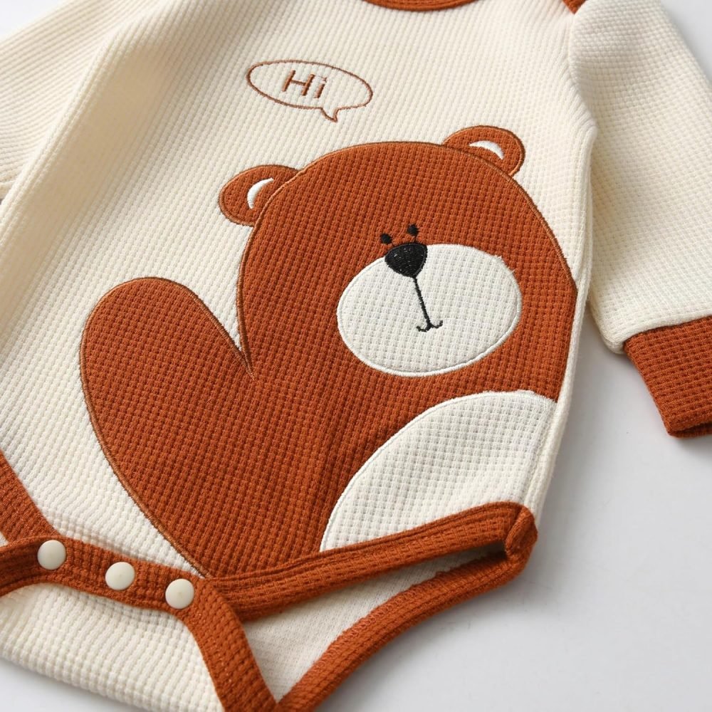Awxoder Baby Boys Clothes Bear Print Long Sleeve Tops + Pants 3Pcs Outfit Set - Image 10