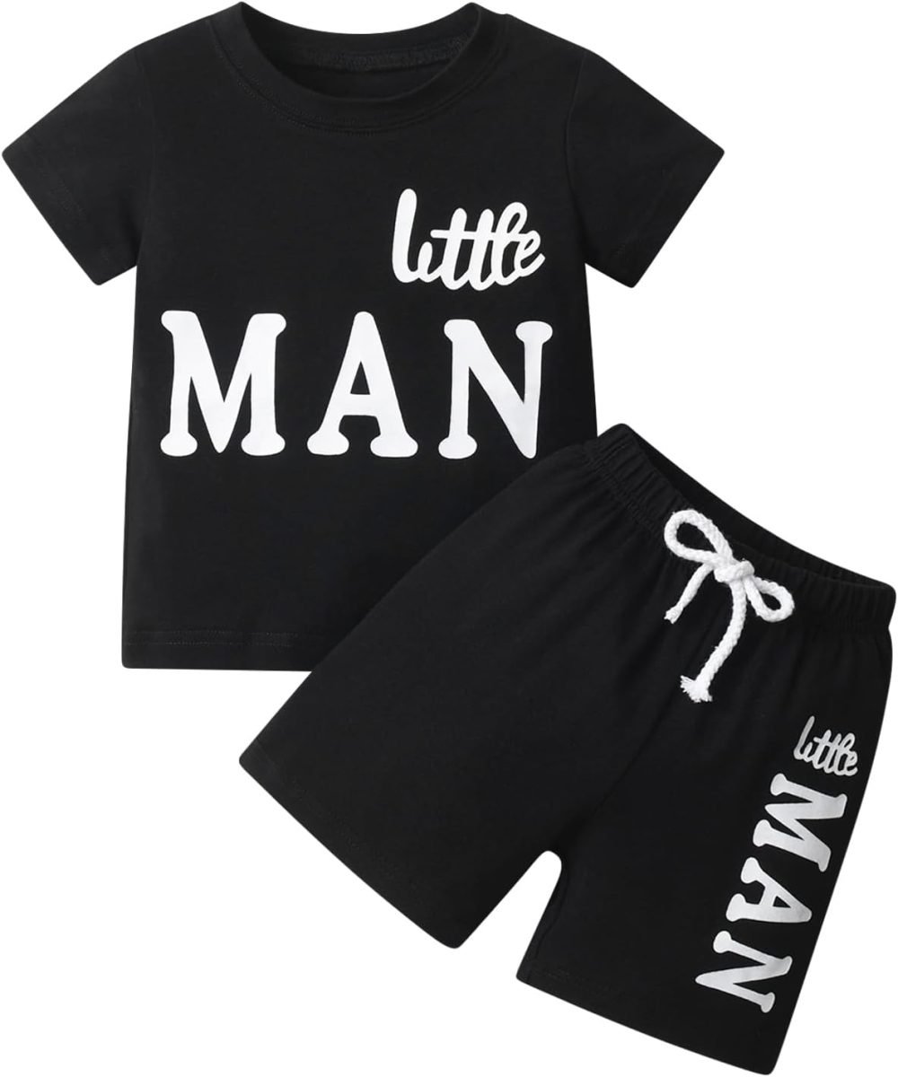 Zoputey Baby Boy Summer Clothes Letter Print and Shorts Infant Boy Outfit Set - Image 8
