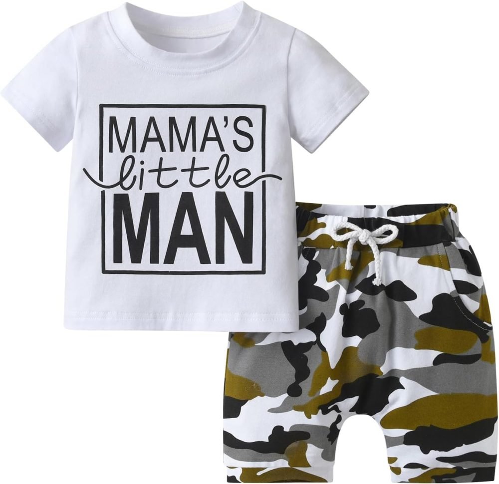 Zoputey Baby Boy Summer Clothes Letter Print and Shorts Infant Boy Outfit Set - Image 29