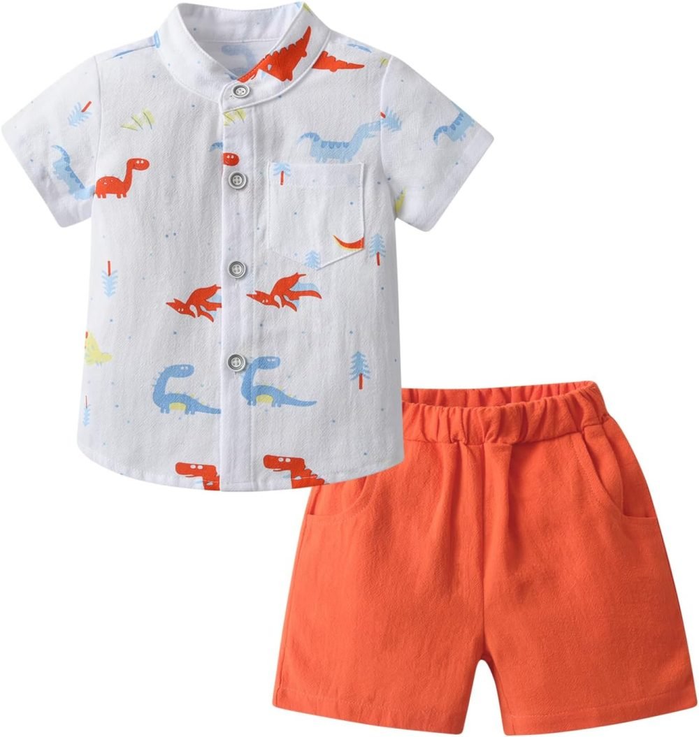 Zoputey Baby Boy Summer Clothes Letter Print and Shorts Infant Boy Outfit Set - Image 36