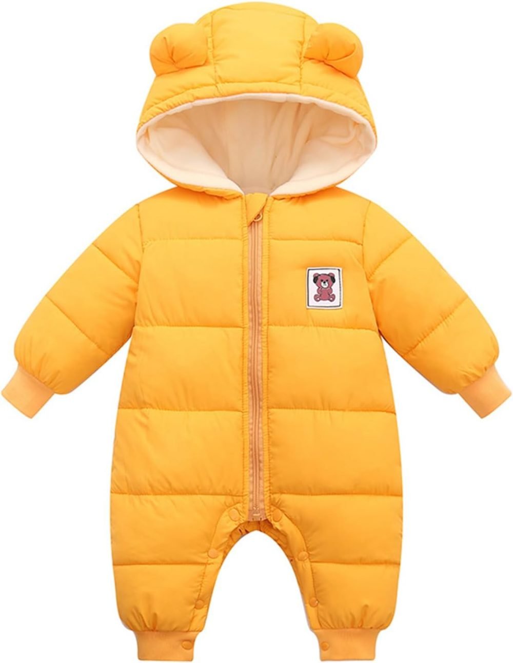 Minizone Baby Snowsuit Winter Hooded Romper, Warm Pramsuit Baby Coat Jumpsuit Zipper Bodysuits Infant Clothes Outfits Boys Girls 6-9 Months - Image 32