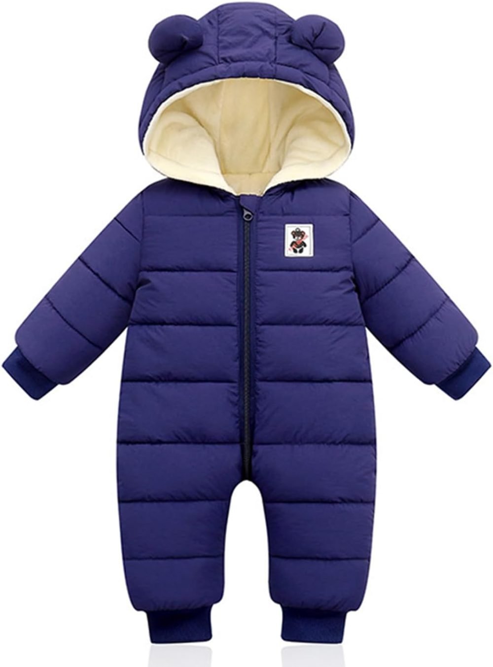 Minizone Baby Snowsuit Winter Hooded Romper, Warm Pramsuit Baby Coat Jumpsuit Zipper Bodysuits Infant Clothes Outfits Boys Girls 6-9 Months - Image 39
