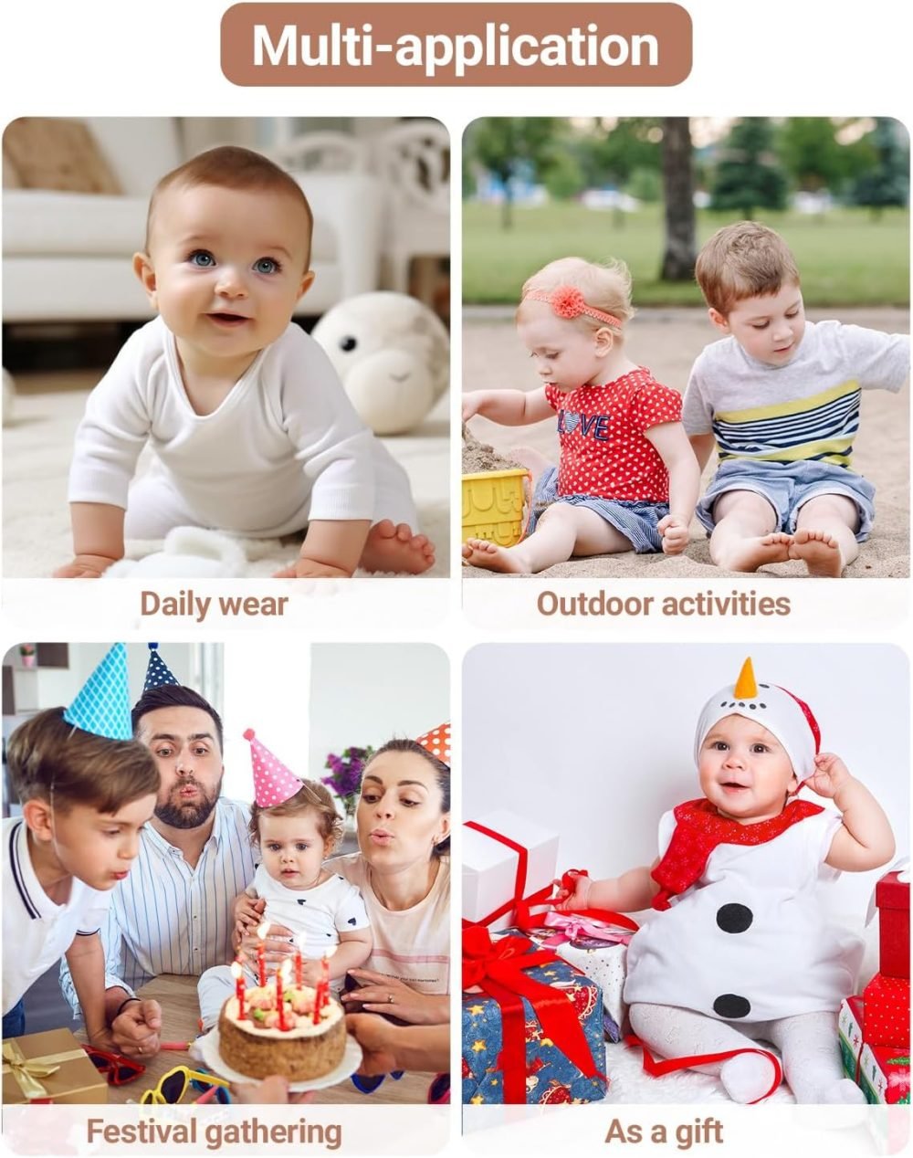 Baby Hooded Rompers Flannel Winter Outfits Boys Girls Snowsuits Feet Covered Jumpsuit, 0-3 Months - Image 17