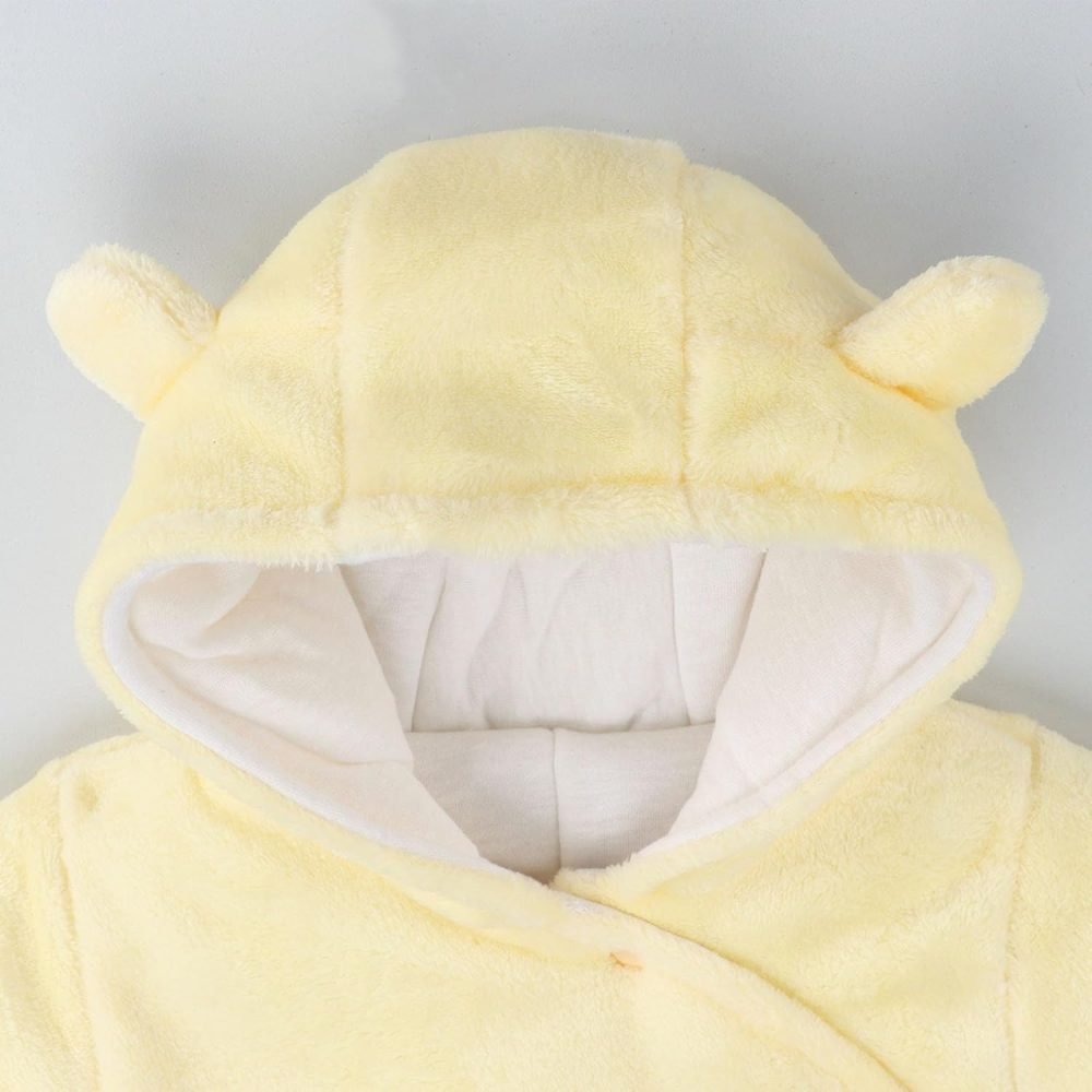 Baby Hooded Rompers Flannel Winter Outfits Boys Girls Snowsuits Feet Covered Jumpsuit, 0-3 Months - Image 27