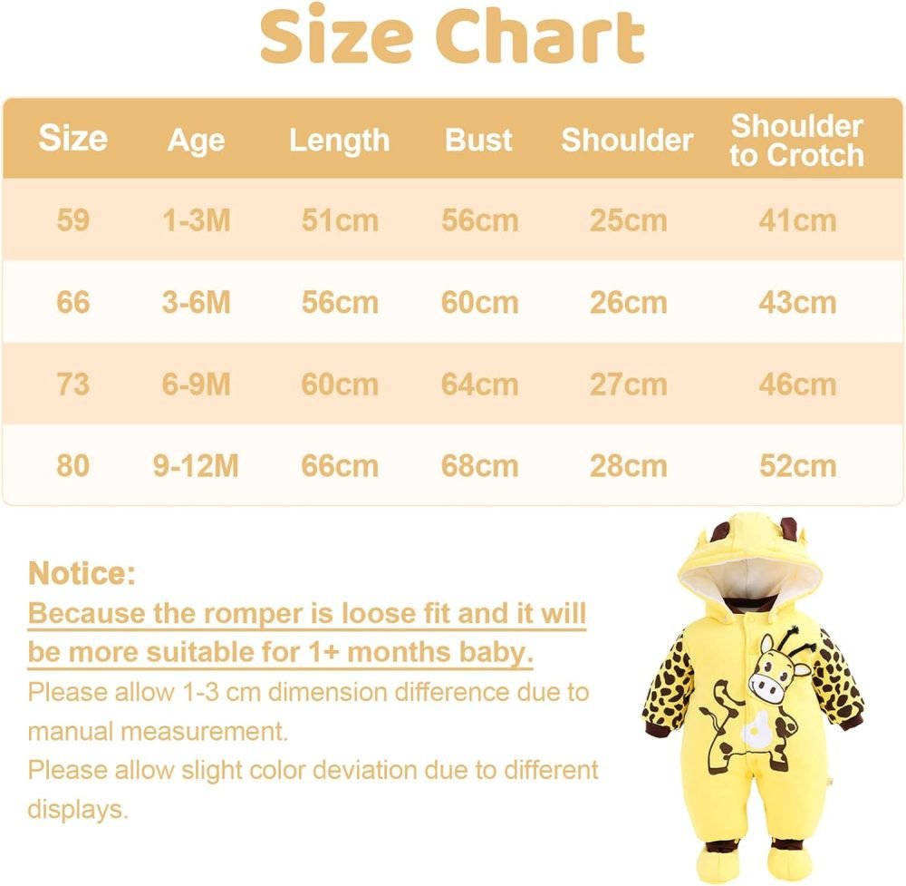 Baby Snowsuit Boys Girls Winter Romper Cotton Jumpsuit Detachable Hooded Footies Outfits Warm Long Sleeve Cartoon Dinosaur Newborn Gift for 3-6 Months Blue - Image 7