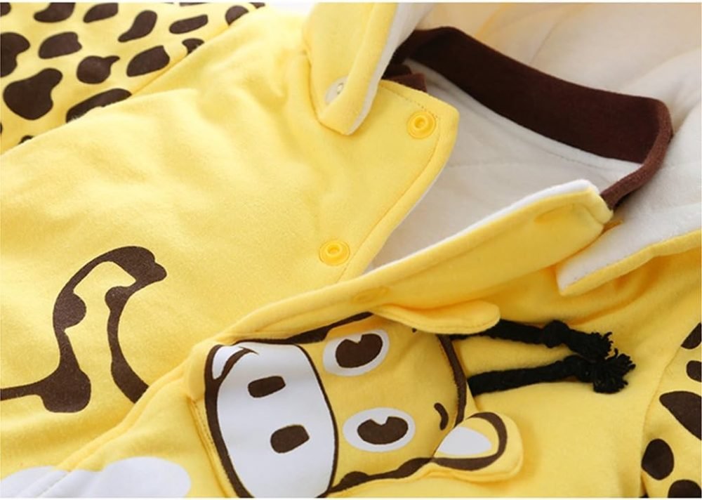 Baby Snowsuit Boys Girls Winter Romper Cotton Jumpsuit Detachable Hooded Footies Outfits Warm Long Sleeve Cartoon Dinosaur Newborn Gift for 3-6 Months Blue - Image 9