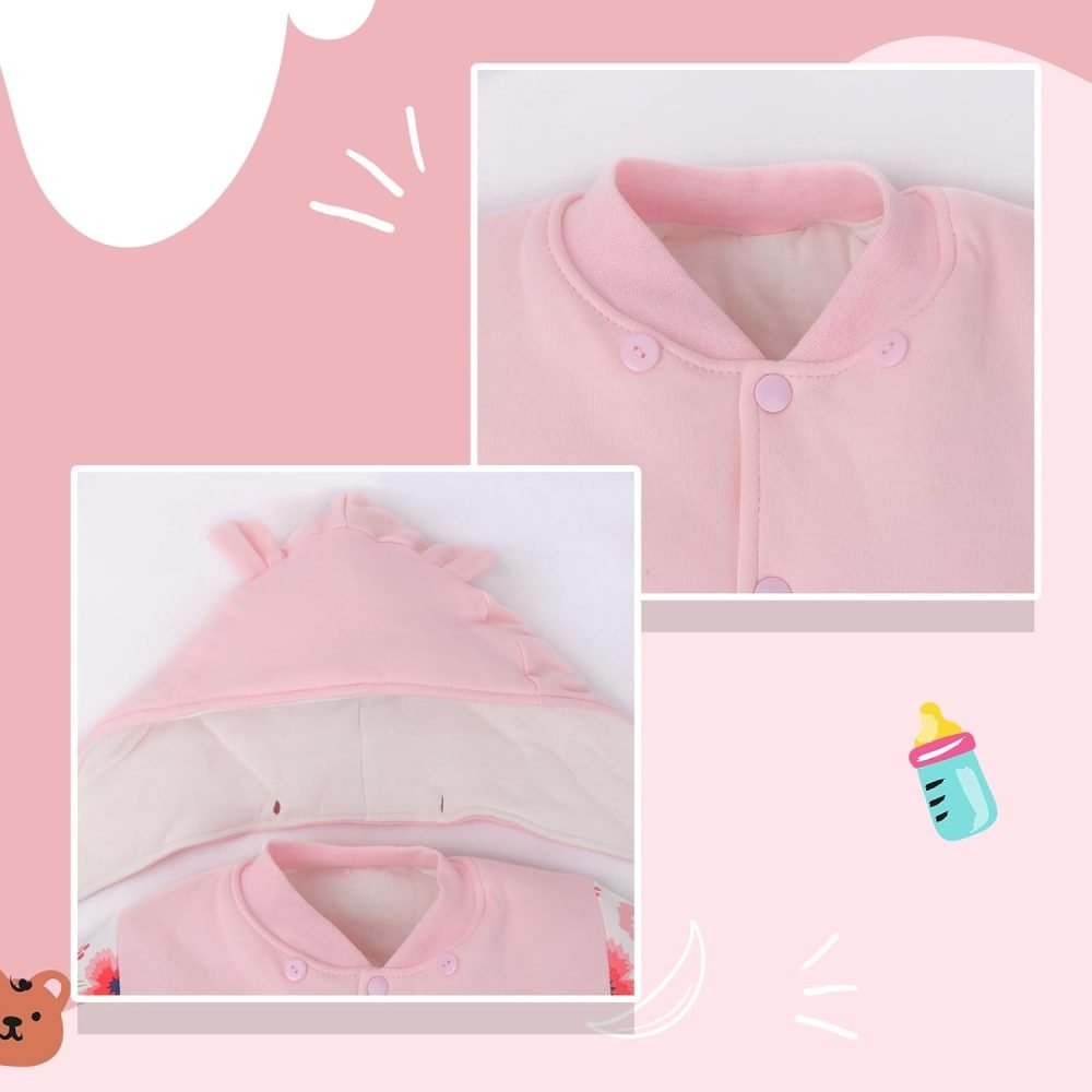 Baby Snowsuit Boys Girls Winter Romper Cotton Jumpsuit Detachable Hooded Footies Outfits Warm Long Sleeve Cartoon Dinosaur Newborn Gift for 3-6 Months Blue - Image 15