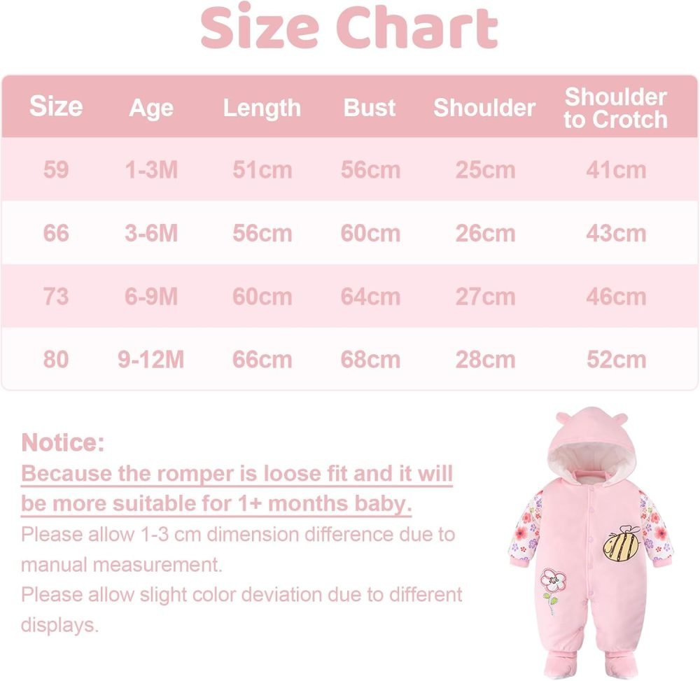 Baby Snowsuit Boys Girls Winter Romper Cotton Jumpsuit Detachable Hooded Footies Outfits Warm Long Sleeve Cartoon Dinosaur Newborn Gift for 3-6 Months Blue - Image 19