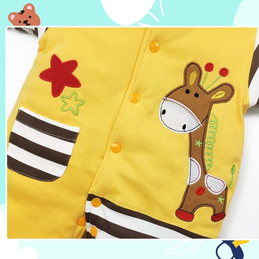 Baby Snowsuit Boys Girls Winter Romper Cotton Jumpsuit Detachable Hooded Footies Outfits Warm Long Sleeve Cartoon Dinosaur Newborn Gift for 3-6 Months Blue - Image 24