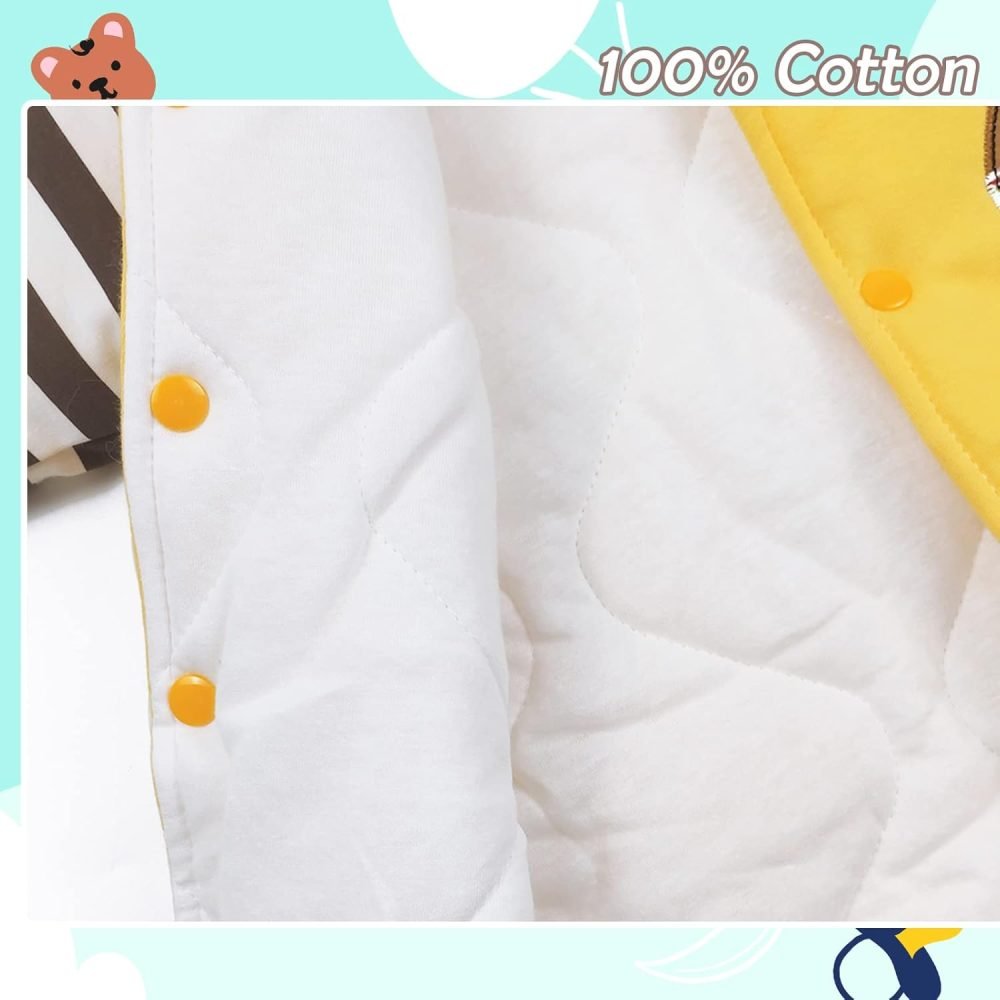 Baby Snowsuit Boys Girls Winter Romper Cotton Jumpsuit Detachable Hooded Footies Outfits Warm Long Sleeve Cartoon Dinosaur Newborn Gift for 3-6 Months Blue - Image 25
