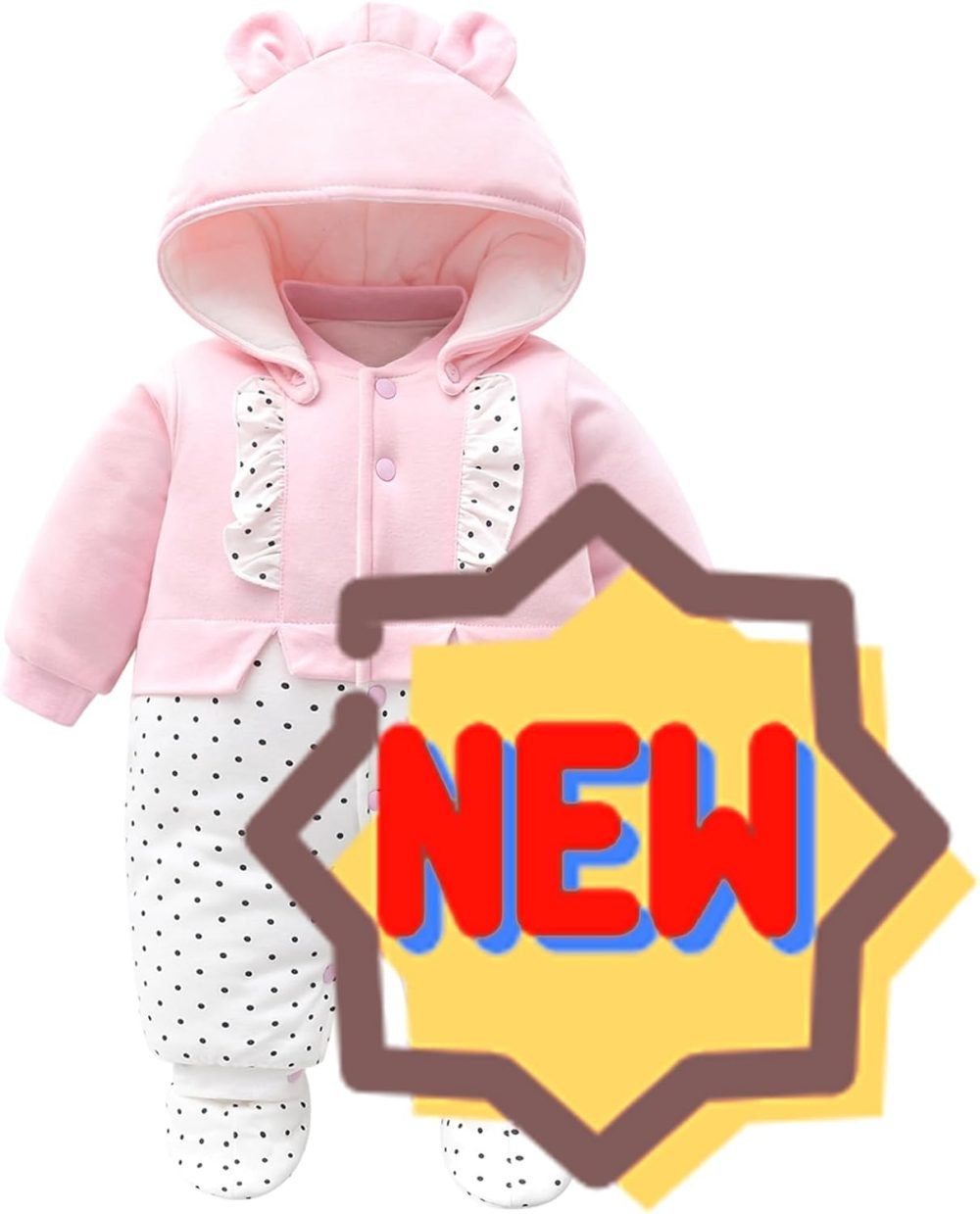 Baby Snowsuit Boys Girls Winter Romper Cotton Jumpsuit Detachable Hooded Footies Outfits Warm Long Sleeve Cartoon Dinosaur Newborn Gift for 3-6 Months Blue - Image 34
