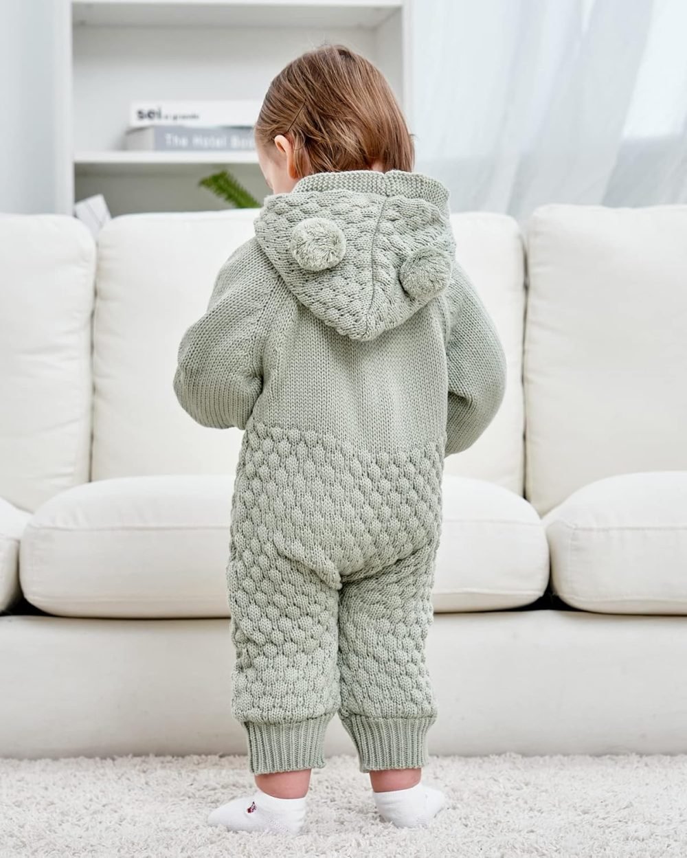 VICROAD Baby Hooded Knitted Rompers Newborn Girls Boys Onesies Warm Sweater Jumpsuit Outfits - Image 36