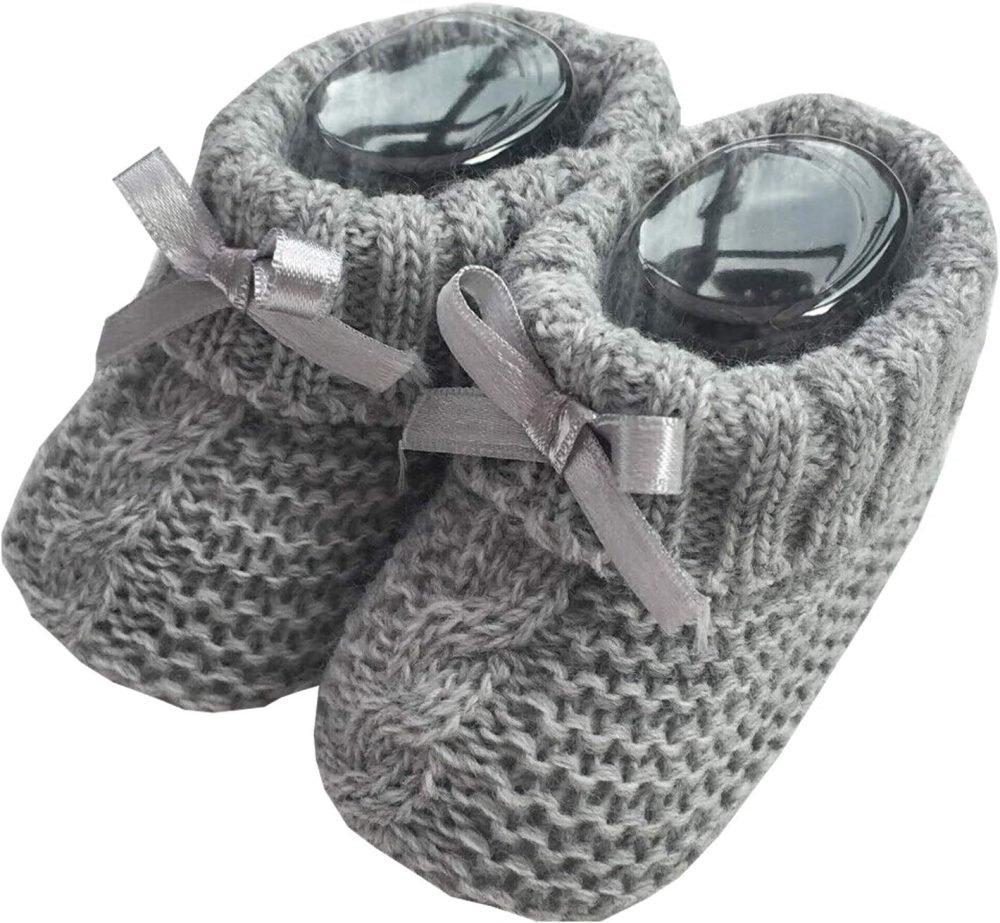 Baby Boys Girls 1 Pair Knitted Booties Soft Newborn Knitted Booties With Bow 116-354 - Image 5