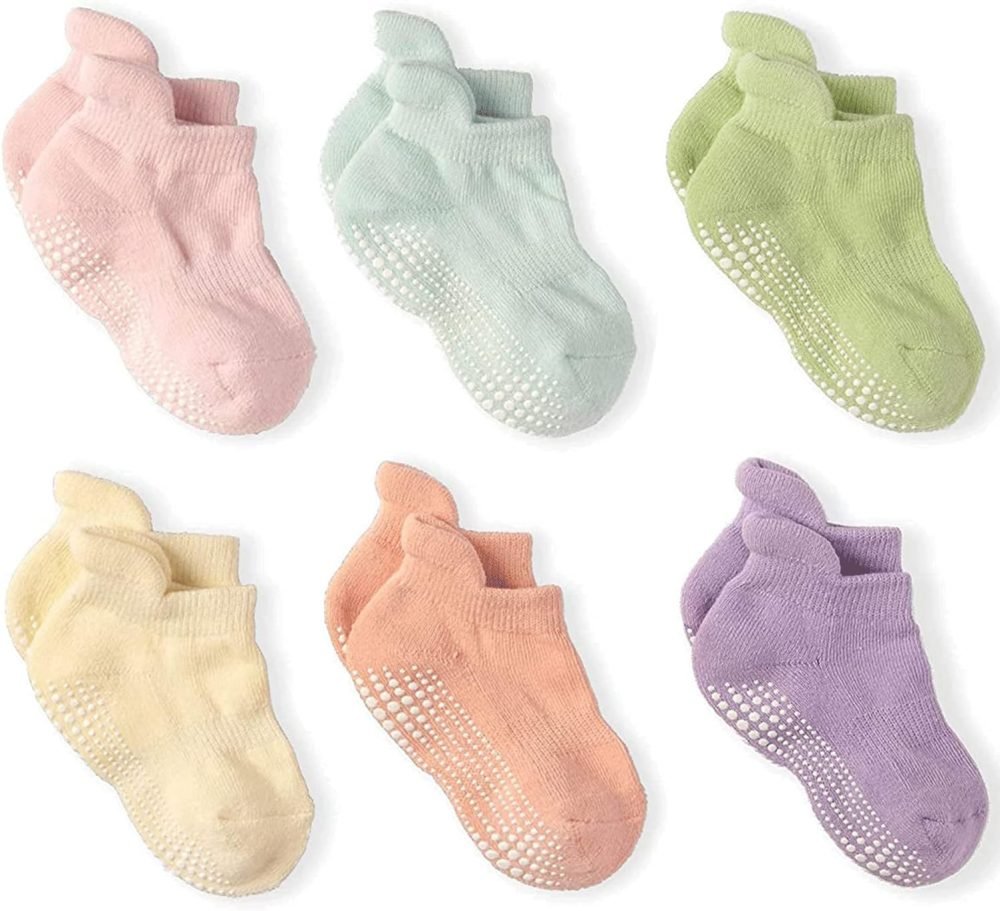 LA Active Grip Ankle Socks - Cozy Warm Winter Socks - for Baby Toddler Infant Newborn Kids Boys Girls Non Slip/Anti Skid