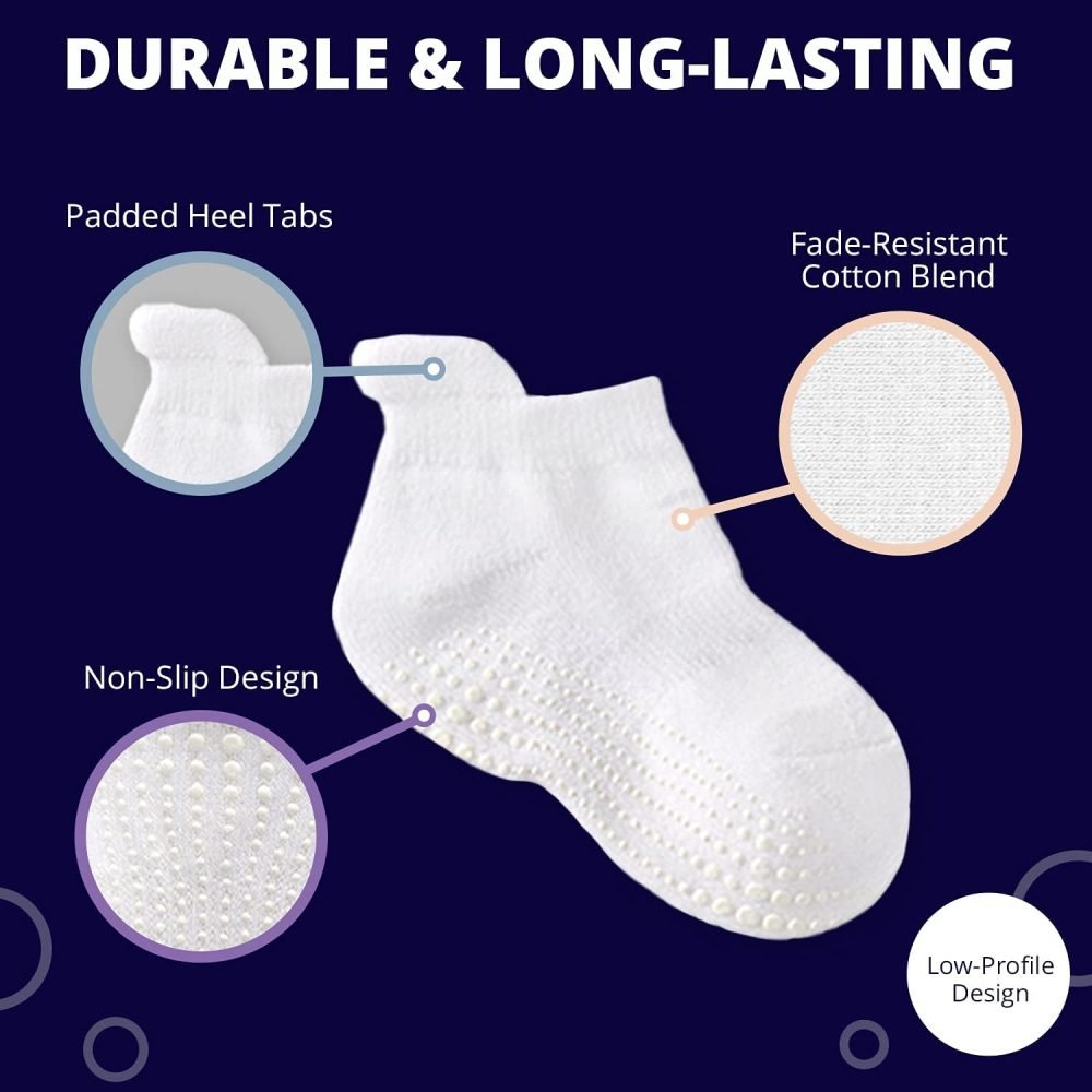 LA Active Grip Ankle Socks - Cozy Warm Winter Socks - for Baby Toddler Infant Newborn Kids Boys Girls Non Slip/Anti Skid - Image 3