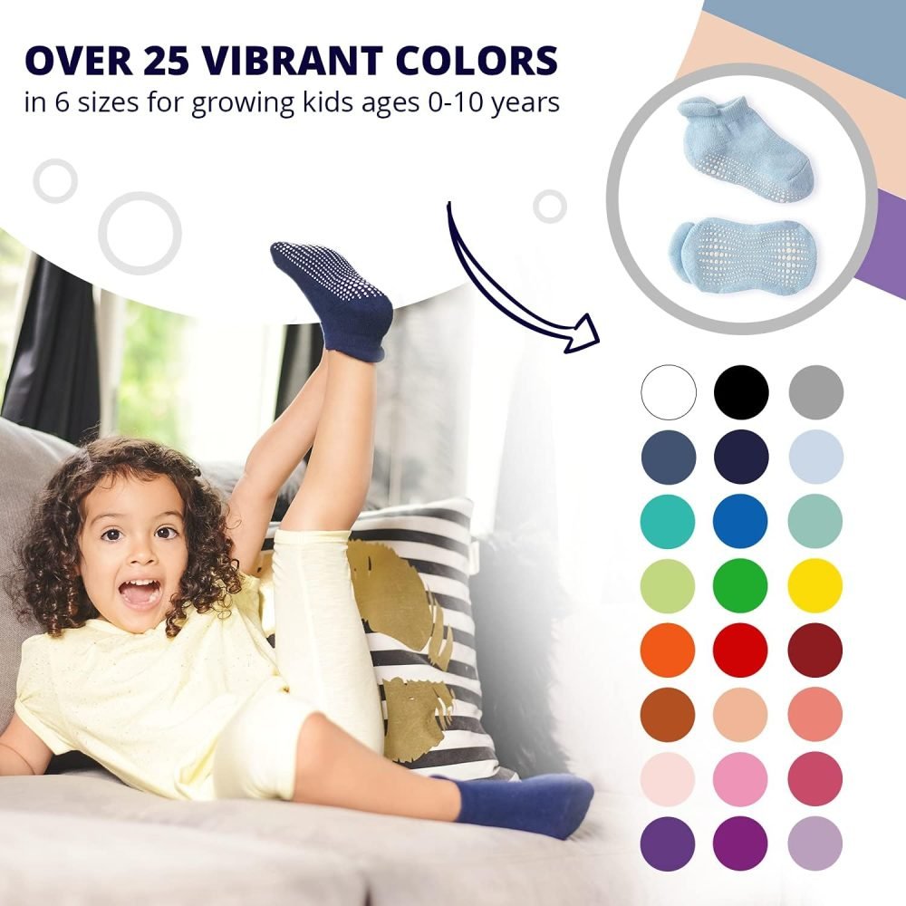 LA Active Grip Ankle Socks - Cozy Warm Winter Socks - for Baby Toddler Infant Newborn Kids Boys Girls Non Slip/Anti Skid - Image 4