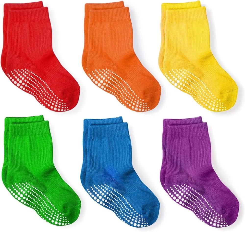 LA Active Athletic Crew Grip Socks - Cozy Warm Winter Socks - Baby Toddler Infant Newborn Kids Boys Girls Non Slip/Anti Skid - Image 8