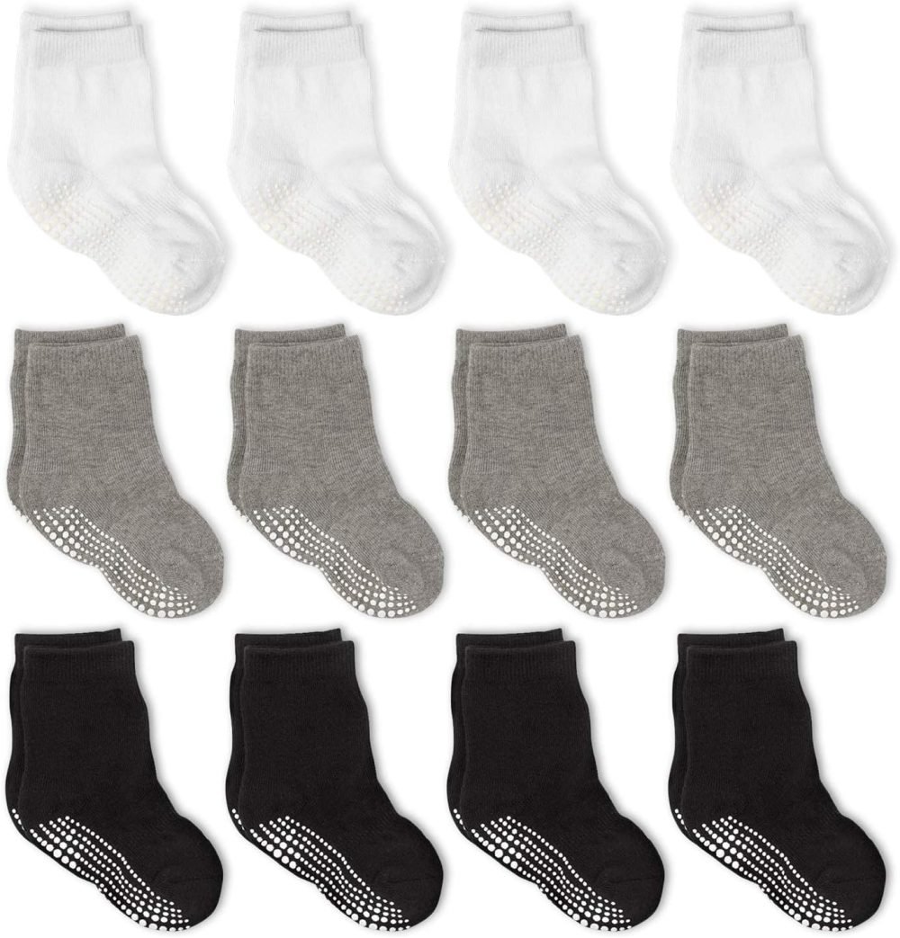 LA Active Athletic Crew Grip Socks - Cozy Warm Winter Socks - Baby Toddler Infant Newborn Kids Boys Girls Non Slip/Anti Skid - Image 17