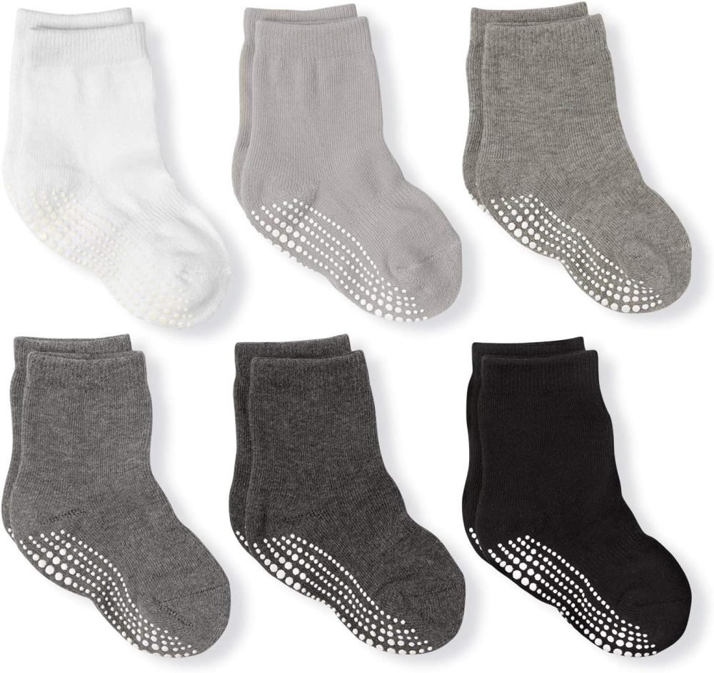 LA Active Athletic Crew Grip Socks - Cozy Warm Winter Socks - Baby Toddler Infant Newborn Kids Boys Girls Non Slip/Anti Skid - Image 24