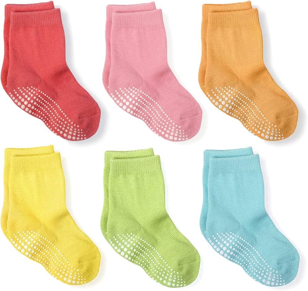 LA Active Athletic Crew Grip Socks - Cozy Warm Winter Socks - Baby Toddler Infant Newborn Kids Boys Girls Non Slip/Anti Skid - Image 25