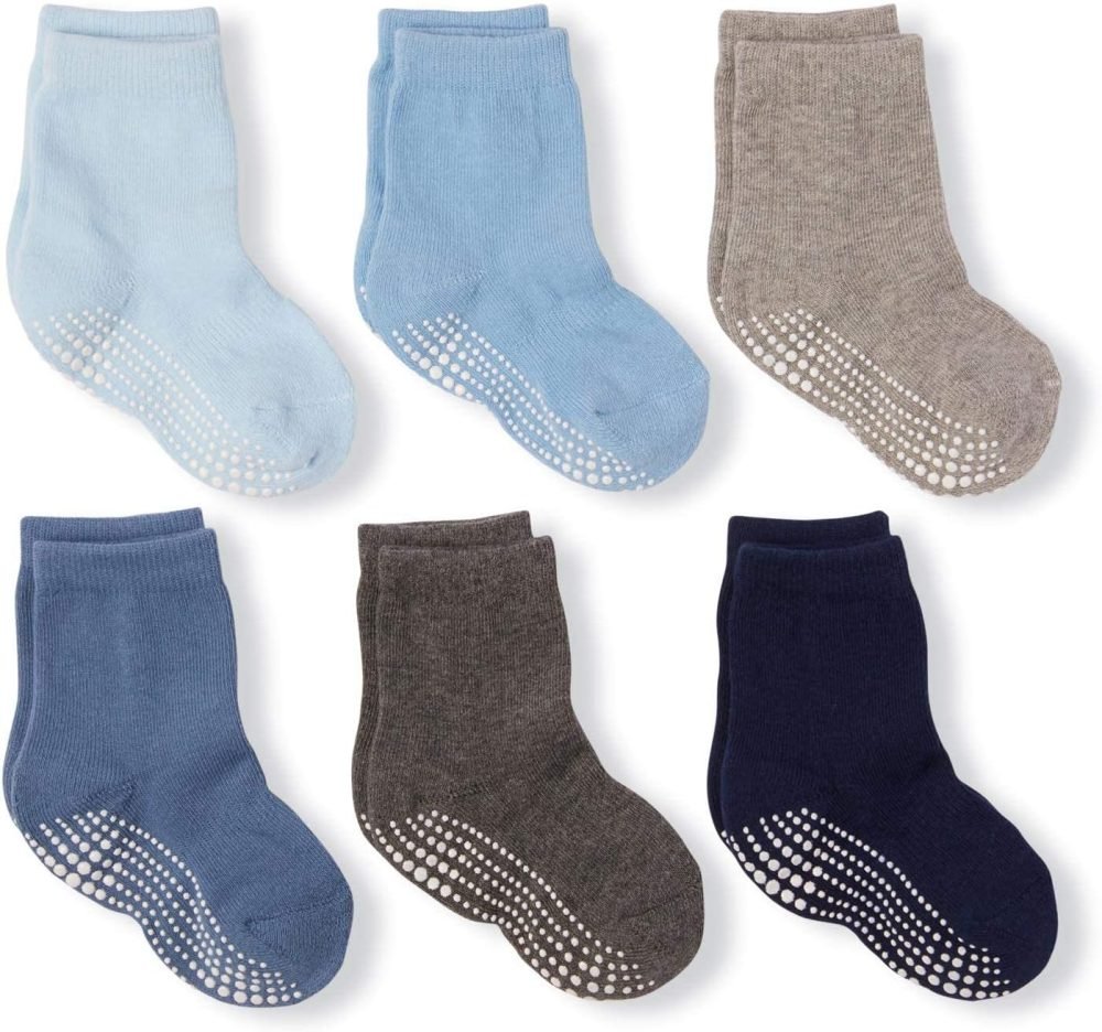 LA Active Athletic Crew Grip Socks - Cozy Warm Winter Socks - Baby Toddler Infant Newborn Kids Boys Girls Non Slip/Anti Skid - Image 26