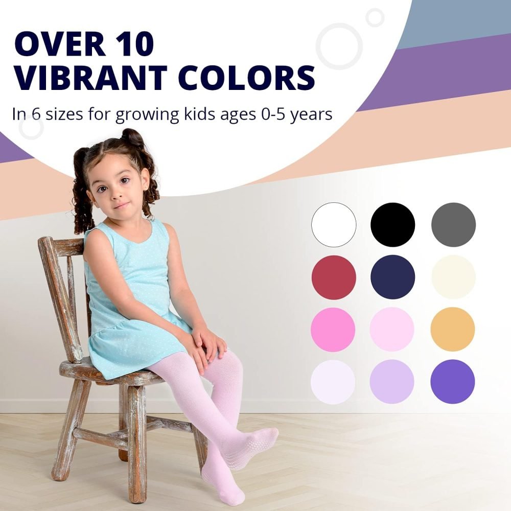 LA Active Baby Tights - Cozy Warm Winter Tights - Baby Toddler Infant Newborn Non Skid/Slip Grip Cotton - Image 4