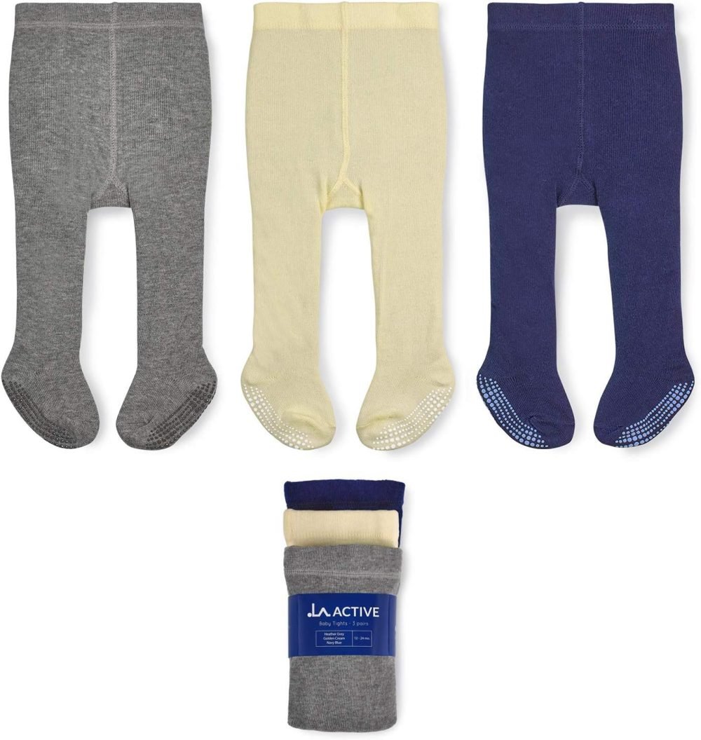 LA Active Baby Tights - Cozy Warm Winter Tights - Baby Toddler Infant Newborn Non Skid/Slip Grip Cotton - Image 15