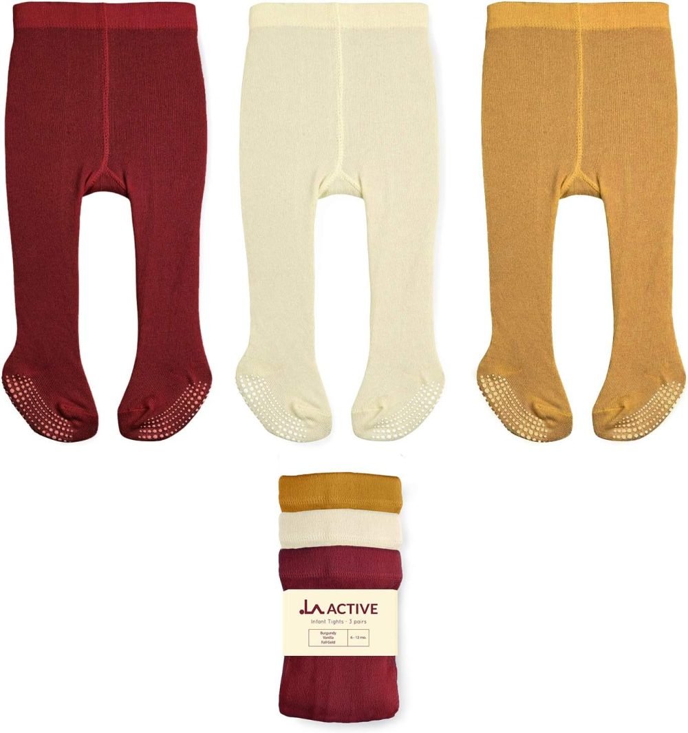 LA Active Baby Tights - Cozy Warm Winter Tights - Baby Toddler Infant Newborn Non Skid/Slip Grip Cotton - Image 16