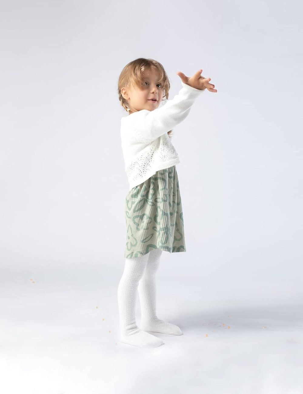 Girls Tights Toddler Cable Knit Cotton Footed Seamless Dance Ballet Baby Girls' Leggings 3 Pack, Yellow/Dark Grey/Brown - Image 23