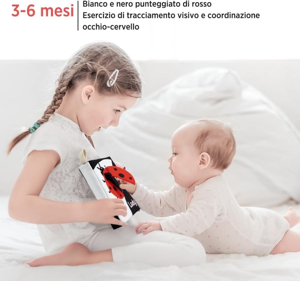 URMYWO Baby Toys 0-6 Months, Black and White Sensory Toys Brain Development, Tummy Time Toys, Soft Baby Book, Baby Essentials for Newborn 0-6-12 Months Montessori Toy Gifts - Image 3