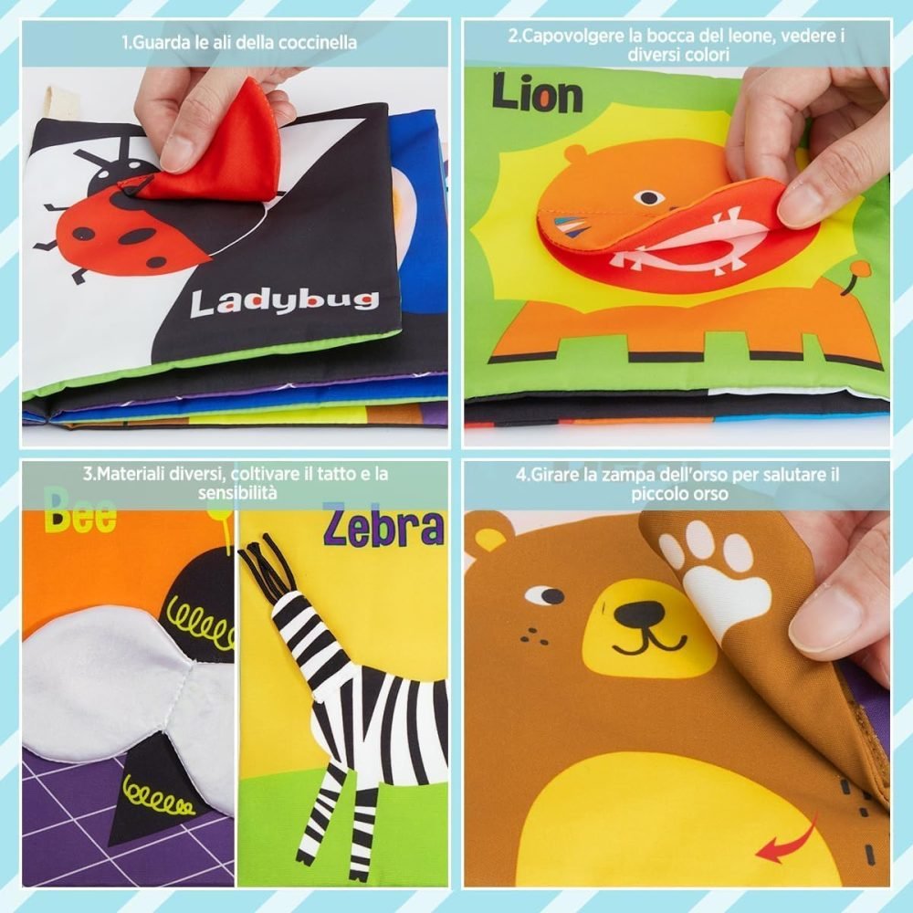 URMYWO Baby Toys 0-6 Months, Black and White Sensory Toys Brain Development, Tummy Time Toys, Soft Baby Book, Baby Essentials for Newborn 0-6-12 Months Montessori Toy Gifts - Image 5