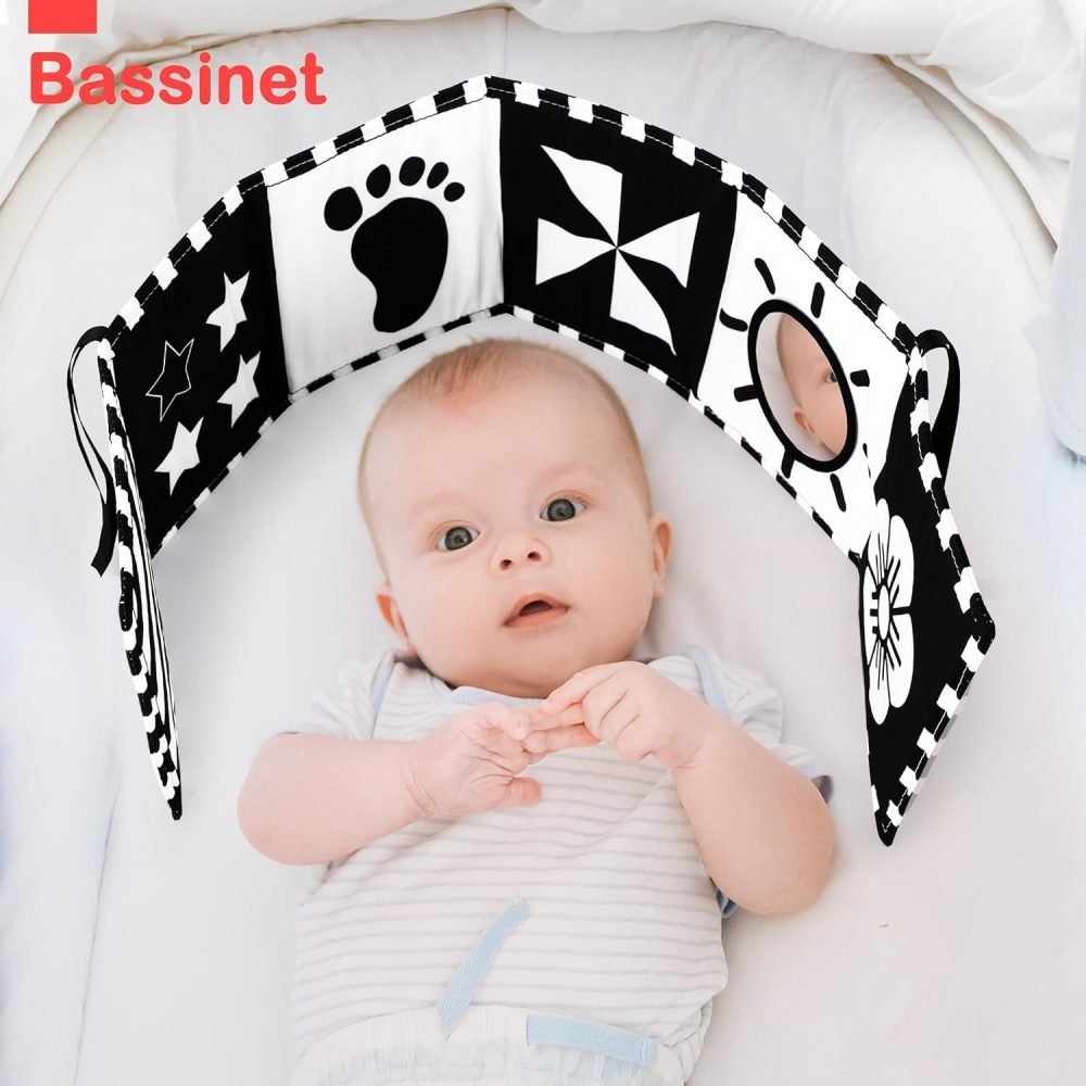 URMYWO Baby Toys 0-6 Months, Black and White Sensory Toys Brain Development, Tummy Time Toys, Soft Baby Book, Baby Essentials for Newborn 0-6-12 Months Montessori Toy Gifts - Image 20