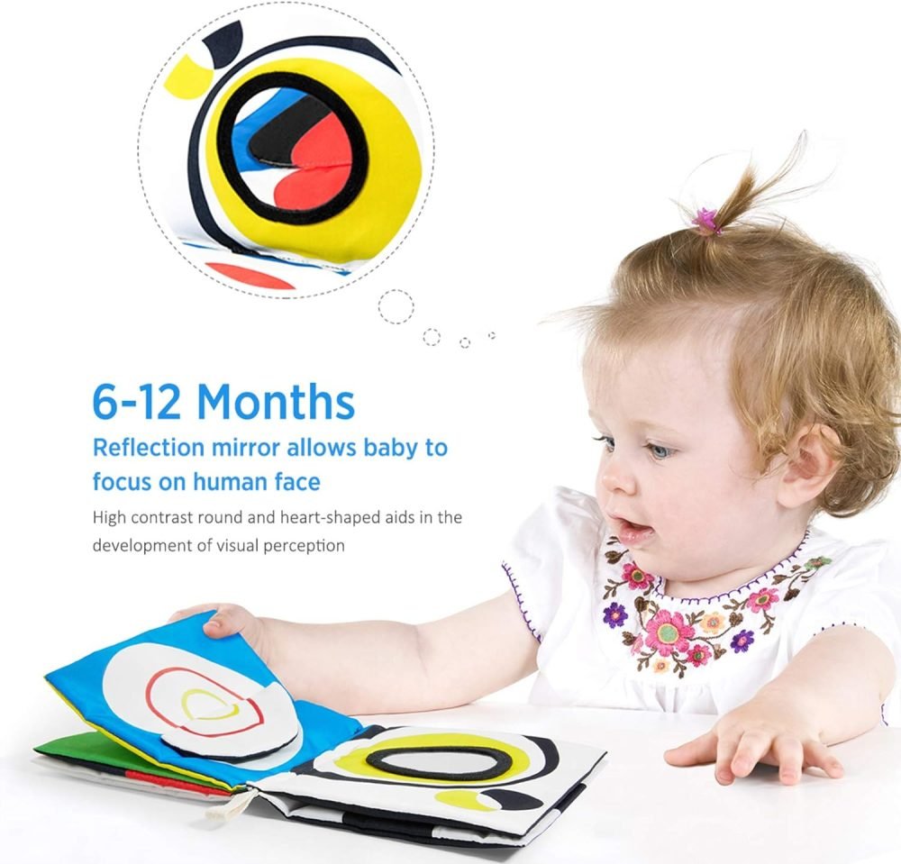 URMYWO Baby Toys 0-6 Months, Black and White Sensory Toys Brain Development, Tummy Time Toys, Soft Baby Book, Baby Essentials for Newborn 0-6-12 Months Montessori Toy Gifts - Image 24