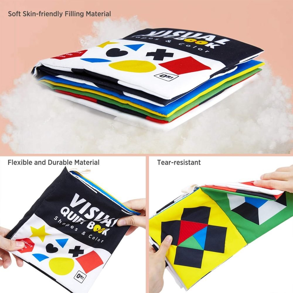URMYWO Baby Toys 0-6 Months, Black and White Sensory Toys Brain Development, Tummy Time Toys, Soft Baby Book, Baby Essentials for Newborn 0-6-12 Months Montessori Toy Gifts - Image 25
