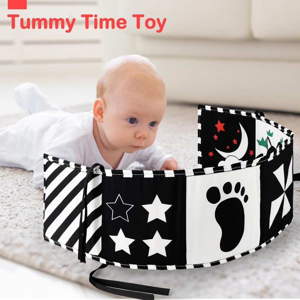 URMYWO Baby Toys 0-6 Months, Black and White Sensory Toys Brain Development, Tummy Time Toys, Soft Baby Book, Baby Essentials for Newborn 0-6-12 Months Montessori Toy Gifts - Image 37