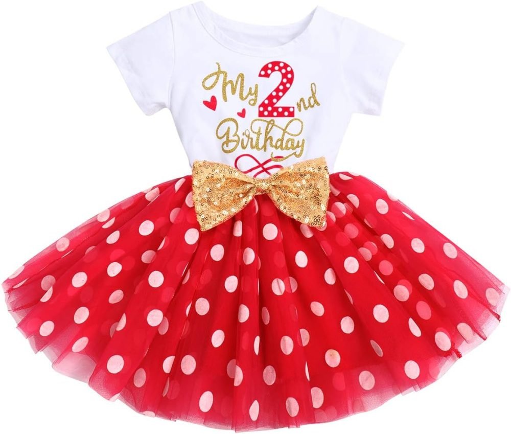 FYMNSI It's My 1st / 2nd Birthday Baby Toddler Kids Girl Cake Smash Tutu Dress Shiny Sequin Bow Headband Princess Party Outfit Photo Props Set 2pcs - Image 9