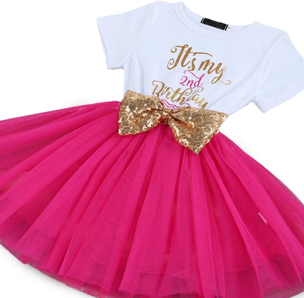 FYMNSI It's My 1st / 2nd Birthday Baby Toddler Kids Girl Cake Smash Tutu Dress Shiny Sequin Bow Headband Princess Party Outfit Photo Props Set 2pcs - Image 17