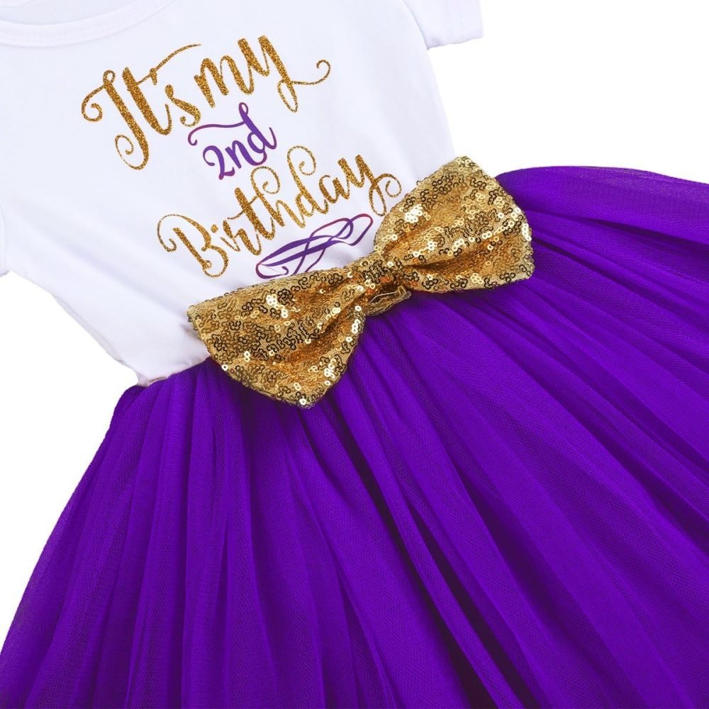 FYMNSI It's My 1st / 2nd Birthday Baby Toddler Kids Girl Cake Smash Tutu Dress Shiny Sequin Bow Headband Princess Party Outfit Photo Props Set 2pcs - Image 41
