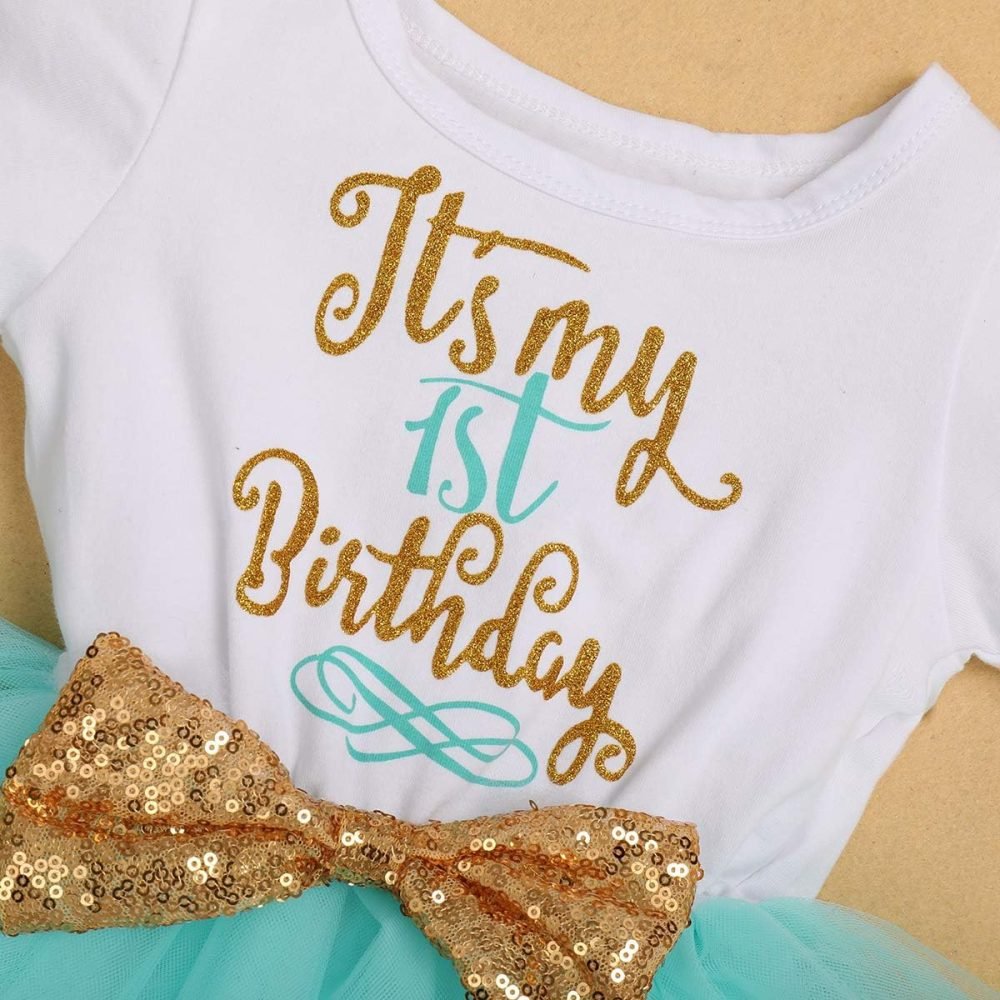 FYMNSI It's My 1st / 2nd Birthday Baby Toddler Kids Girl Cake Smash Tutu Dress Shiny Sequin Bow Headband Princess Party Outfit Photo Props Set 2pcs - Image 47