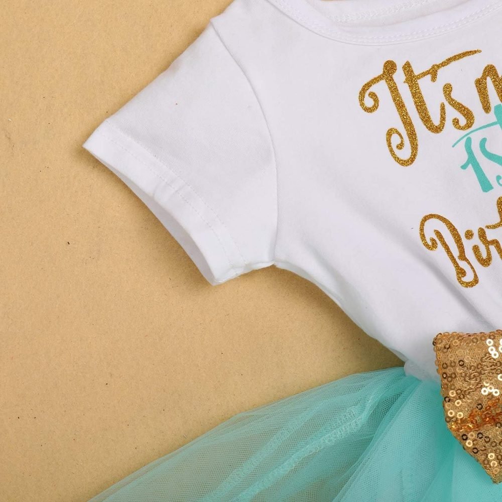 FYMNSI It's My 1st / 2nd Birthday Baby Toddler Kids Girl Cake Smash Tutu Dress Shiny Sequin Bow Headband Princess Party Outfit Photo Props Set 2pcs - Image 48