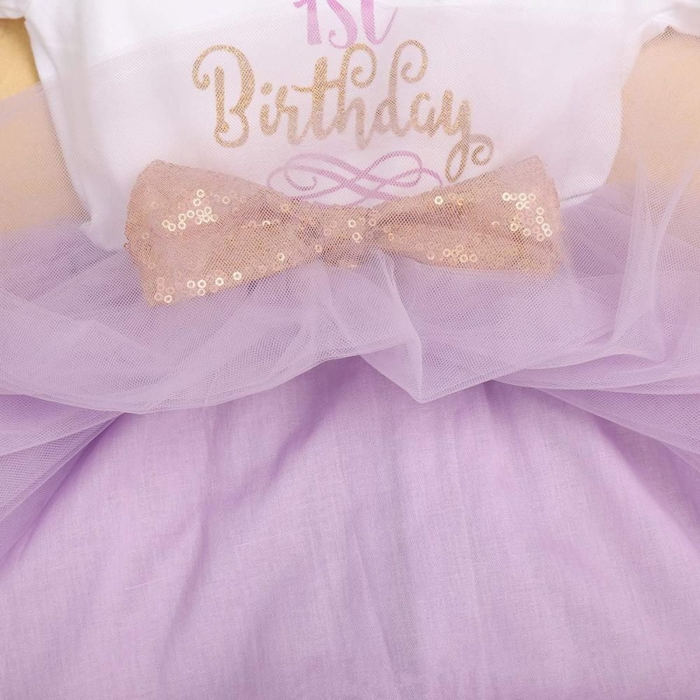 FYMNSI It's My 1st / 2nd Birthday Baby Toddler Kids Girl Cake Smash Tutu Dress Shiny Sequin Bow Headband Princess Party Outfit Photo Props Set 2pcs - Image 62