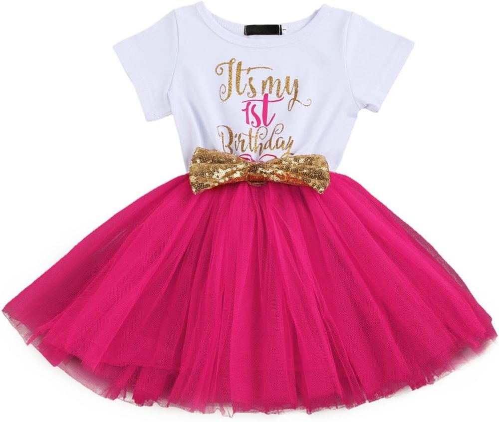FYMNSI It's My 1st / 2nd Birthday Baby Toddler Kids Girl Cake Smash Tutu Dress Shiny Sequin Bow Headband Princess Party Outfit Photo Props Set 2pcs - Image 75
