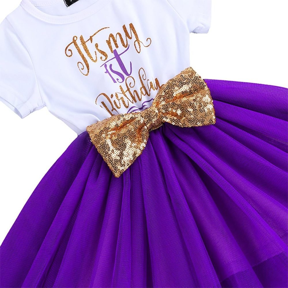 FYMNSI It's My 1st / 2nd Birthday Baby Toddler Kids Girl Cake Smash Tutu Dress Shiny Sequin Bow Headband Princess Party Outfit Photo Props Set 2pcs - Image 88