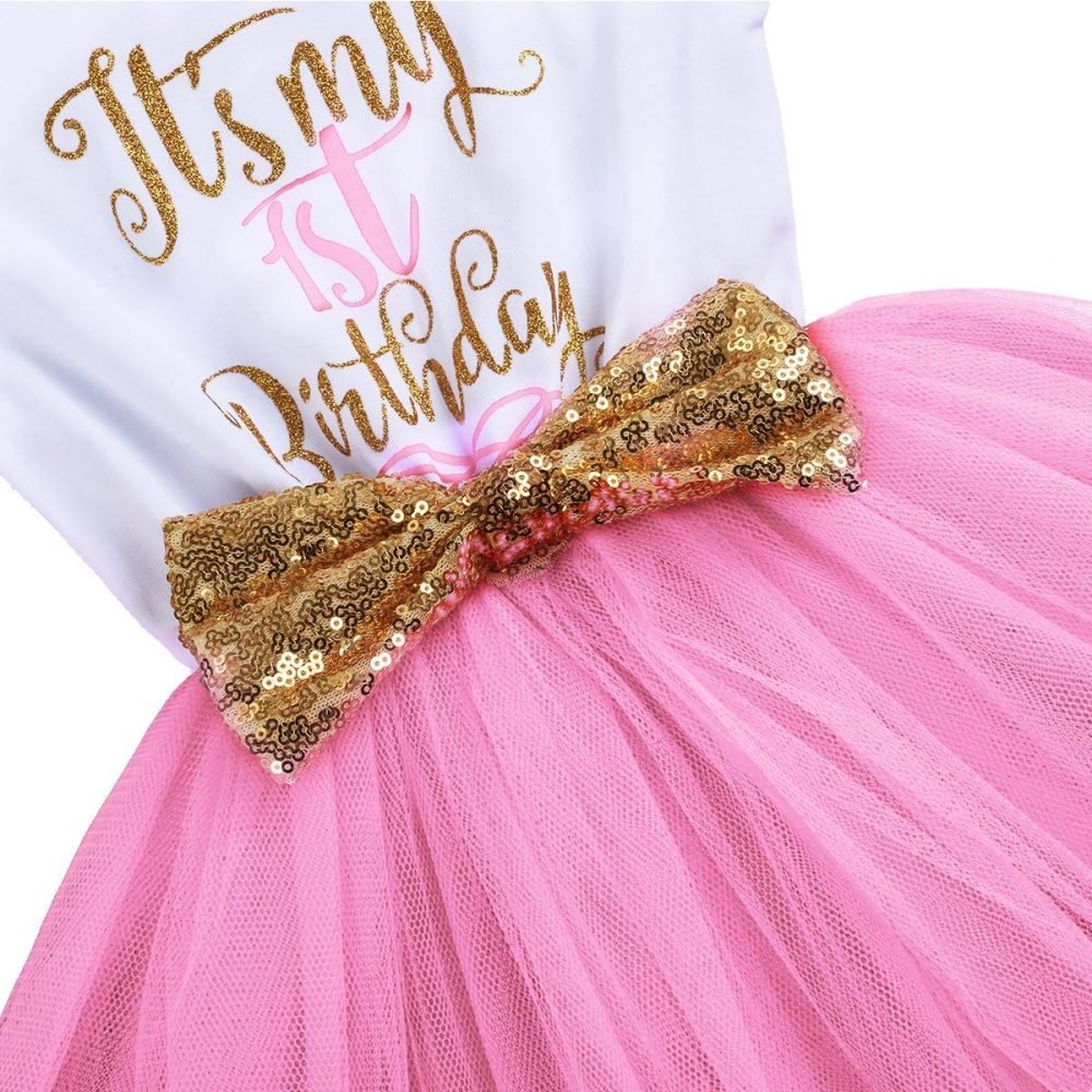 FYMNSI It's My 1st / 2nd Birthday Baby Toddler Kids Girl Cake Smash Tutu Dress Shiny Sequin Bow Headband Princess Party Outfit Photo Props Set 2pcs - Image 94