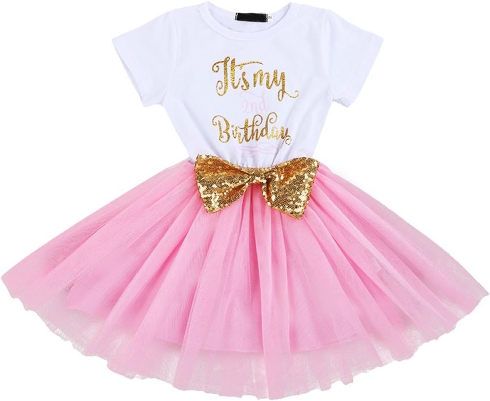 FYMNSI It's My 1st / 2nd Birthday Baby Toddler Kids Girl Cake Smash Tutu Dress Shiny Sequin Bow Headband Princess Party Outfit Photo Props Set 2pcs - Image 98