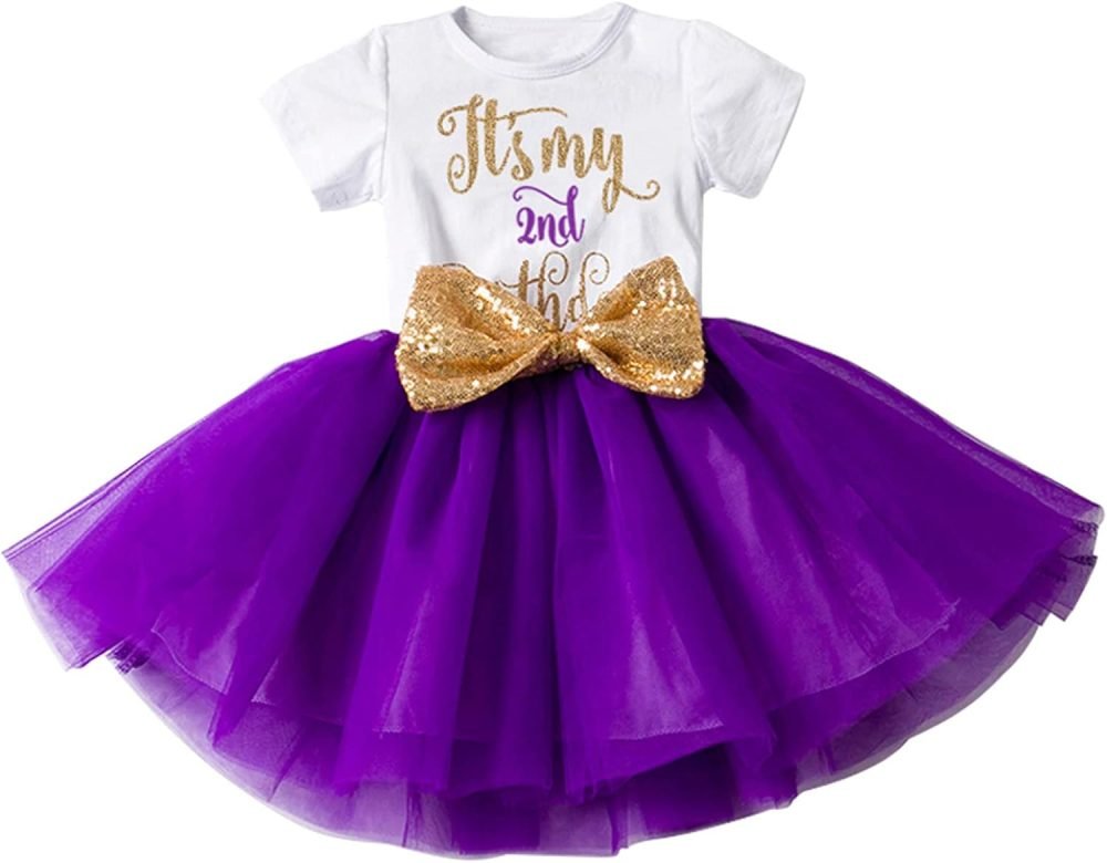 FYMNSI It's My 1st / 2nd Birthday Baby Toddler Kids Girl Cake Smash Tutu Dress Shiny Sequin Bow Headband Princess Party Outfit Photo Props Set 2pcs - Image 101